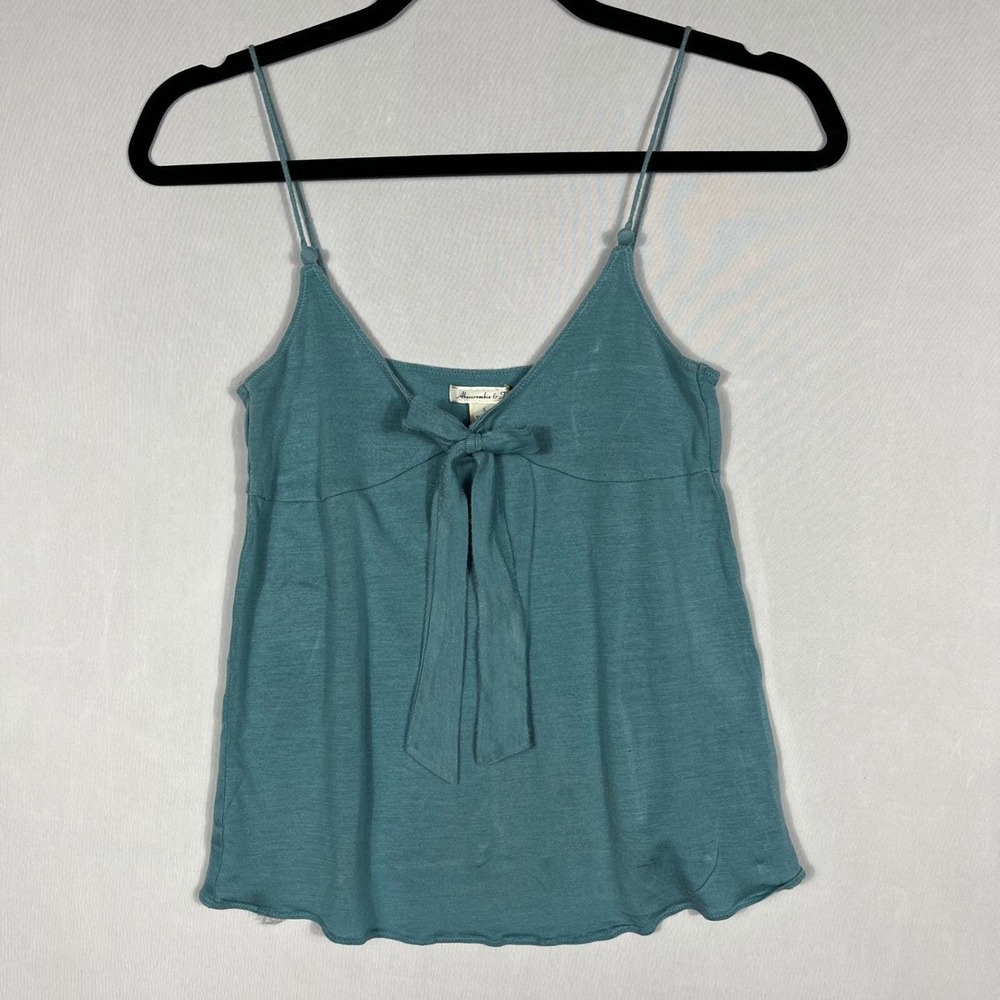 Vtg 90s Y2K Abercrombie & Fitch Babydoll Cami Tank Top Sm Blue Silk Blend Bella